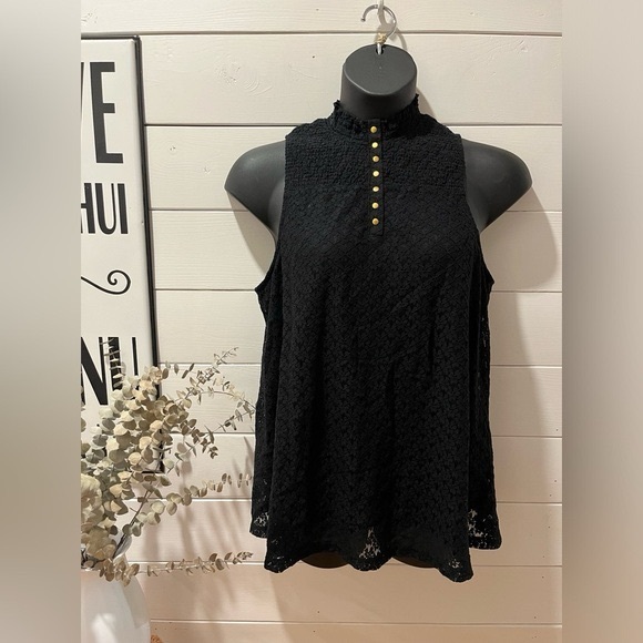 PENNINGTON sleeveless lace blouse with  high neck. Size X - Picture 1 of 7
